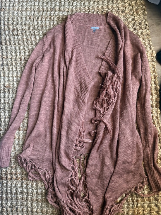 Charlotte Russe Sweaters - Charlotte Russe Rust colored fringe cardigan